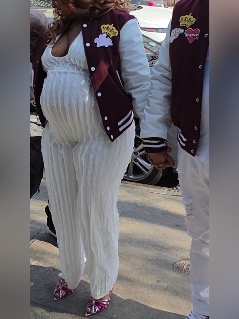 Women’s Maternity Jumpsuit - White